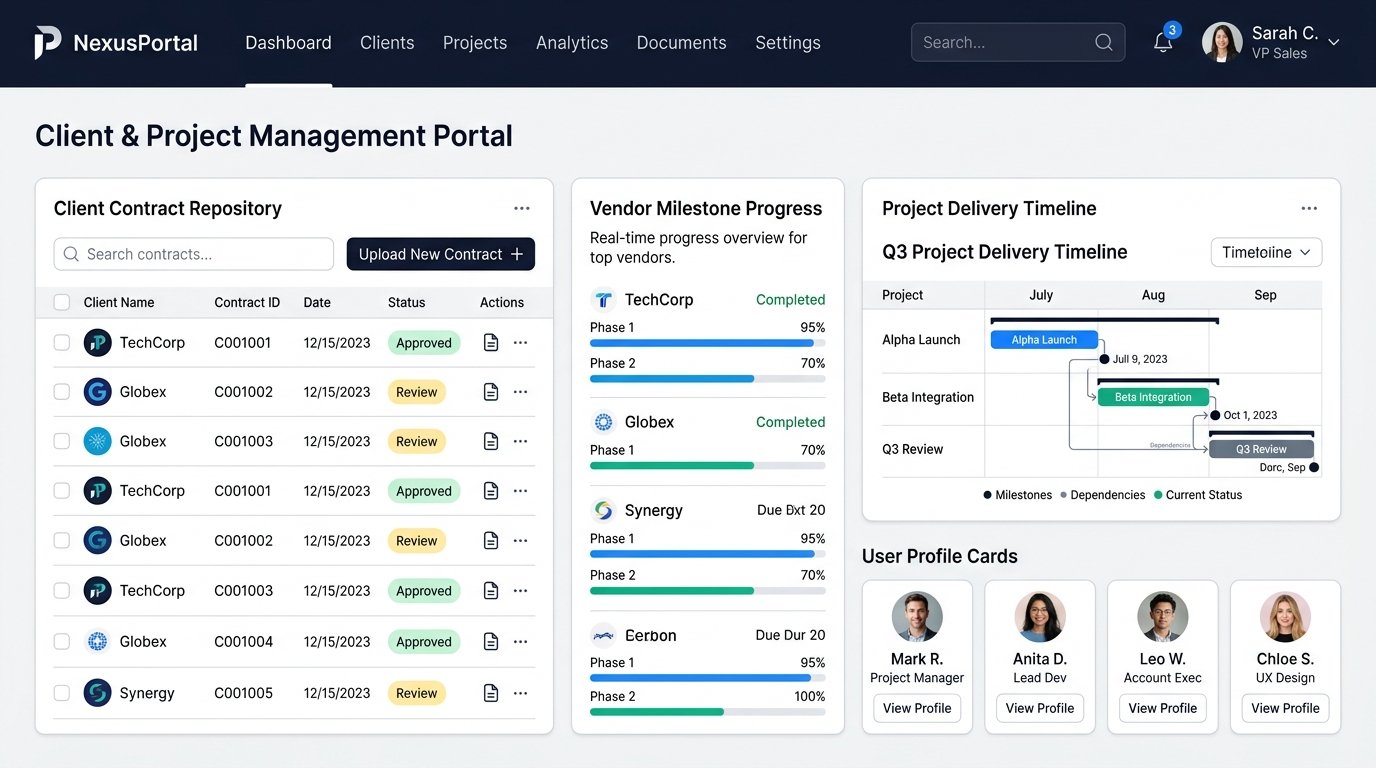 Nexus B2B Client & Project Management Web Application Portal